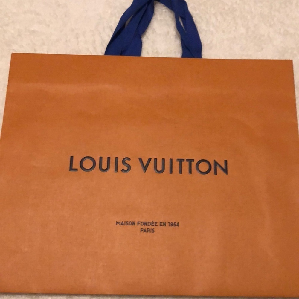 Louis Vuitton Shopping Gift Bags with Blue Cotton, Orange, Large